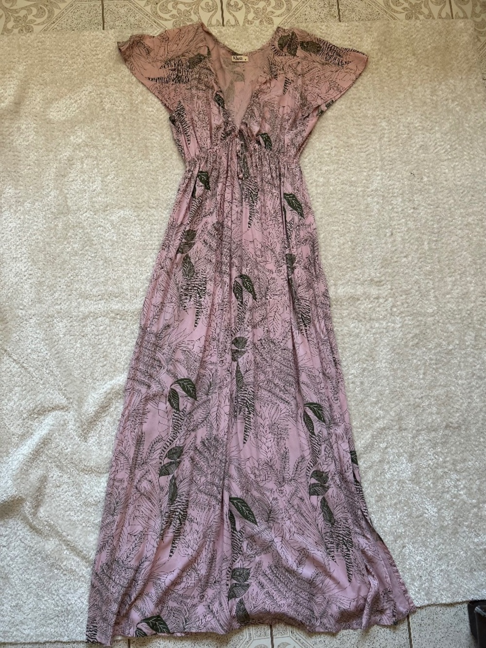 Pink floral maxi dress by Khush M
